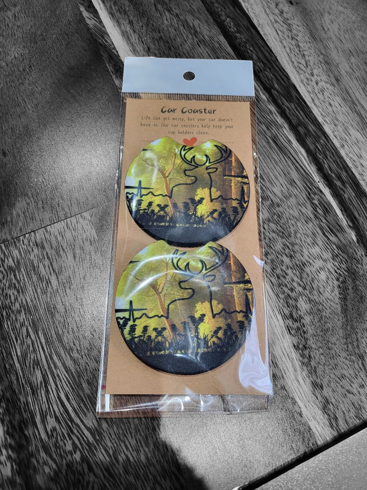 Set Of 2 Custom Made Neoprene Car Coasters