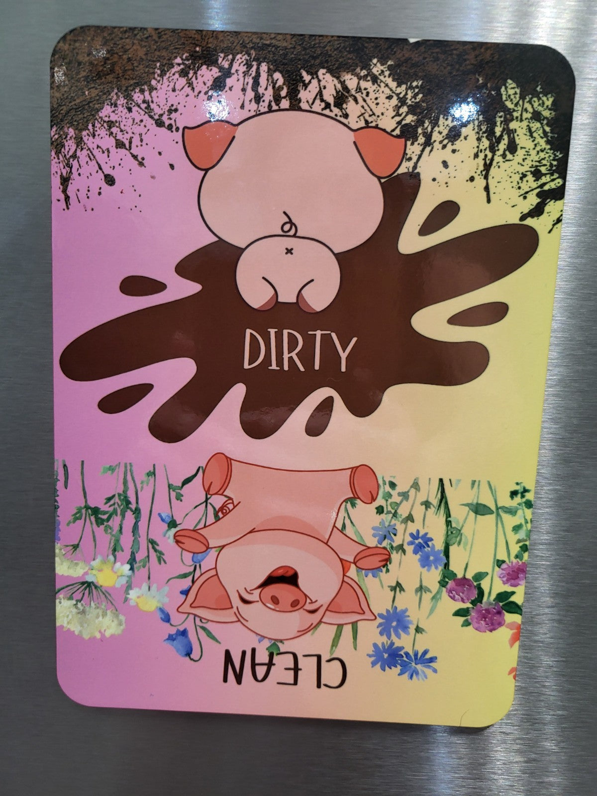 Cute pig dishwasher magnet clean/dirty