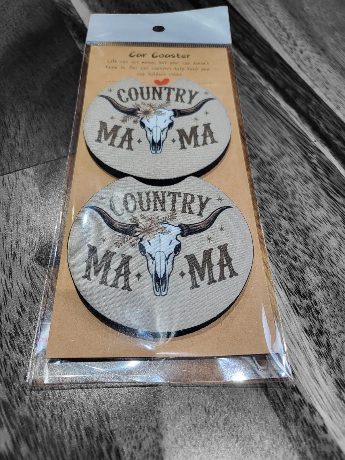 Set Of 2 Custom Made Neoprene Car Coasters