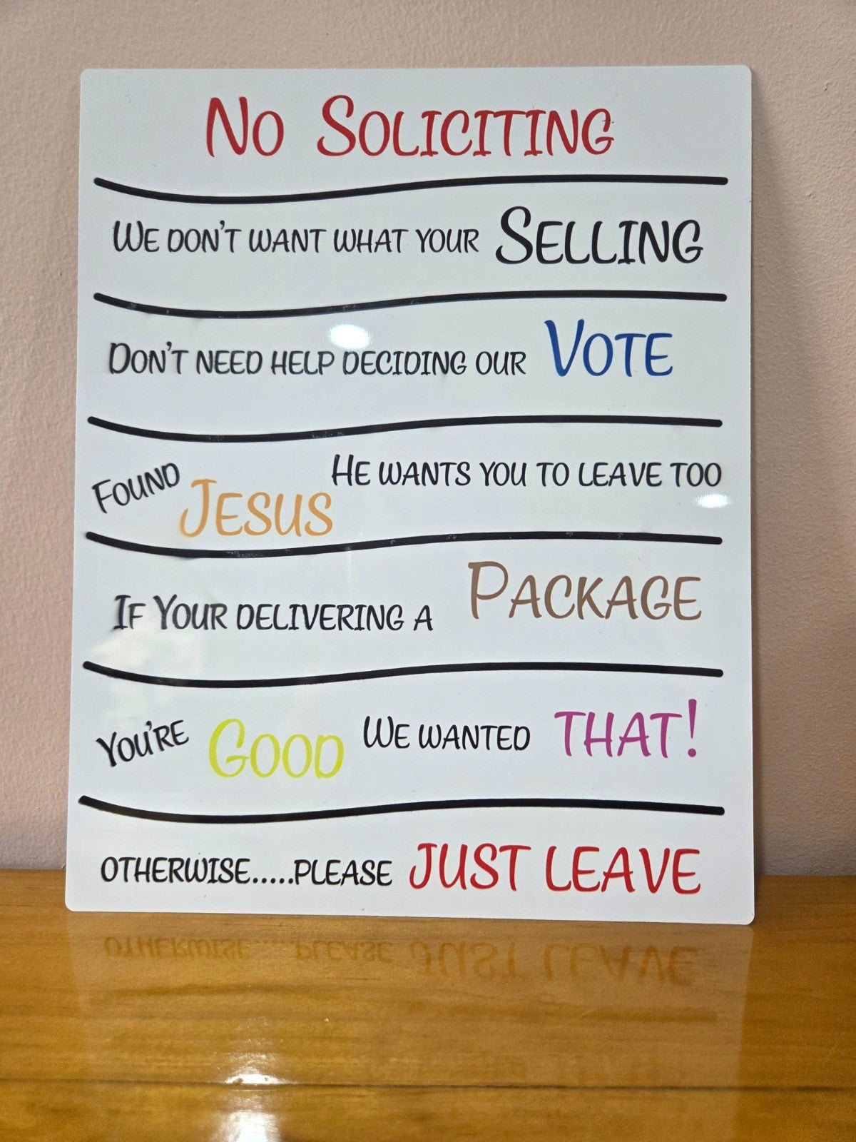 No Soliciting sign funny