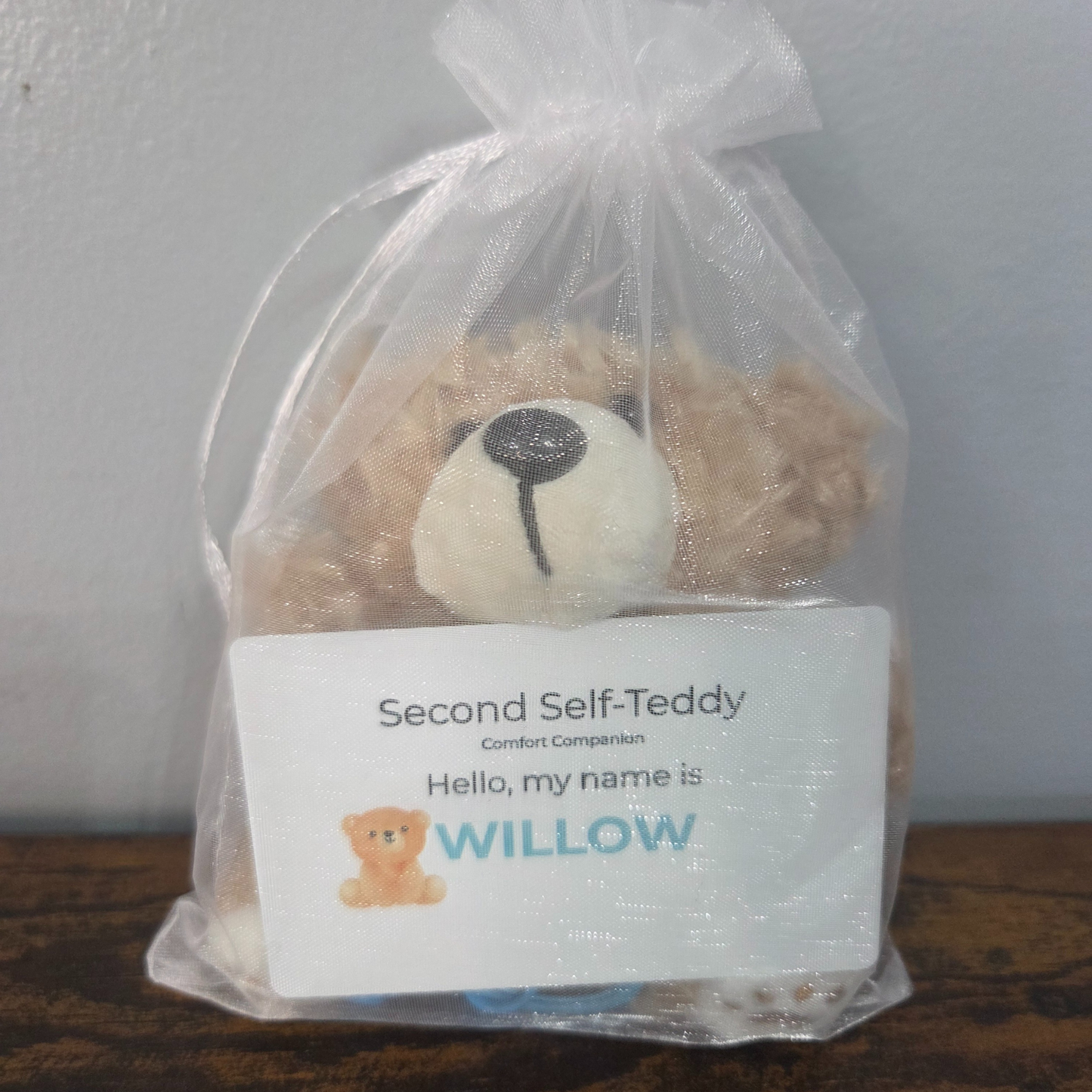 Theo-Personalized Comfort Companion Bear | Named Plush with Shirt | Worry Buddy Gift for Kids & Adults