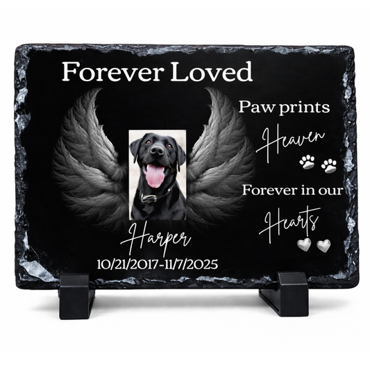 Personalized Pet Memorial Slate – 7" x 5" | Custom Photo Tribute