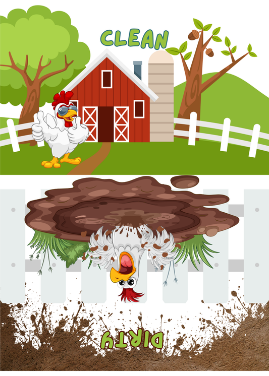 Dishwasher Magnet clean/dirty-Barn yard Rooster-5" x 7" Custom Designed Dishwasher Magnet – by Black Sheep Personalized Gifts