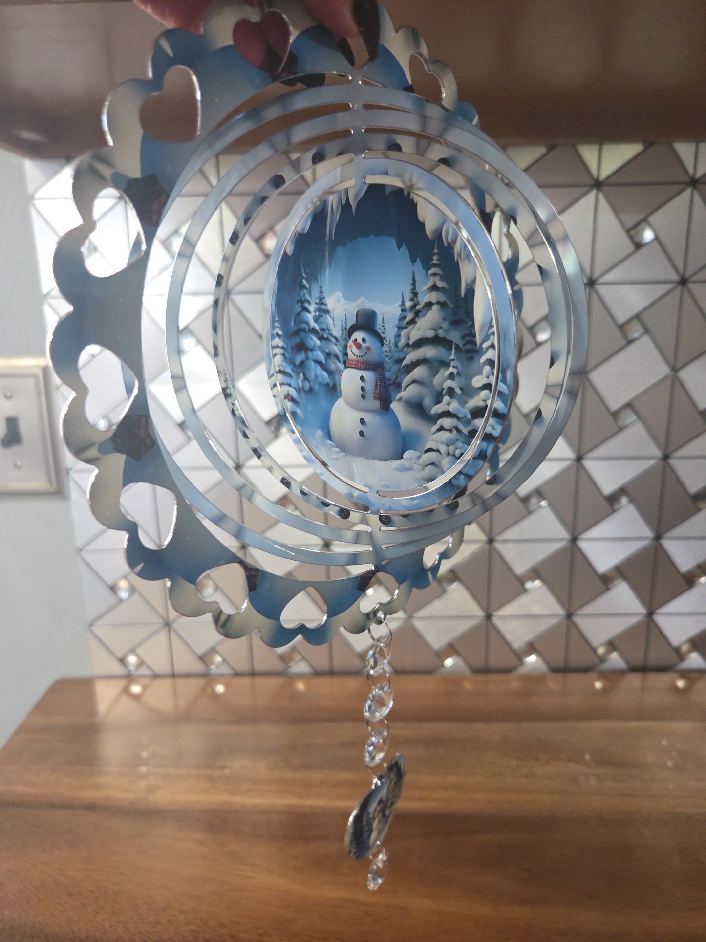8-inch Wind spinner with hardware-Your design on both sides ~upload your photo