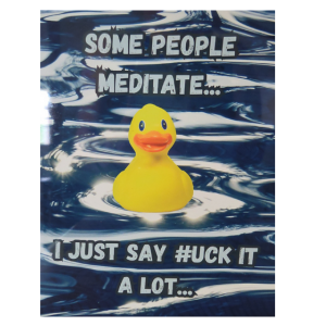 Funny sign about meditation vs saying...Duck it?-8" x 10" Custom Designed Aluminum Sign – by Black Sheep Personalized Gifts
