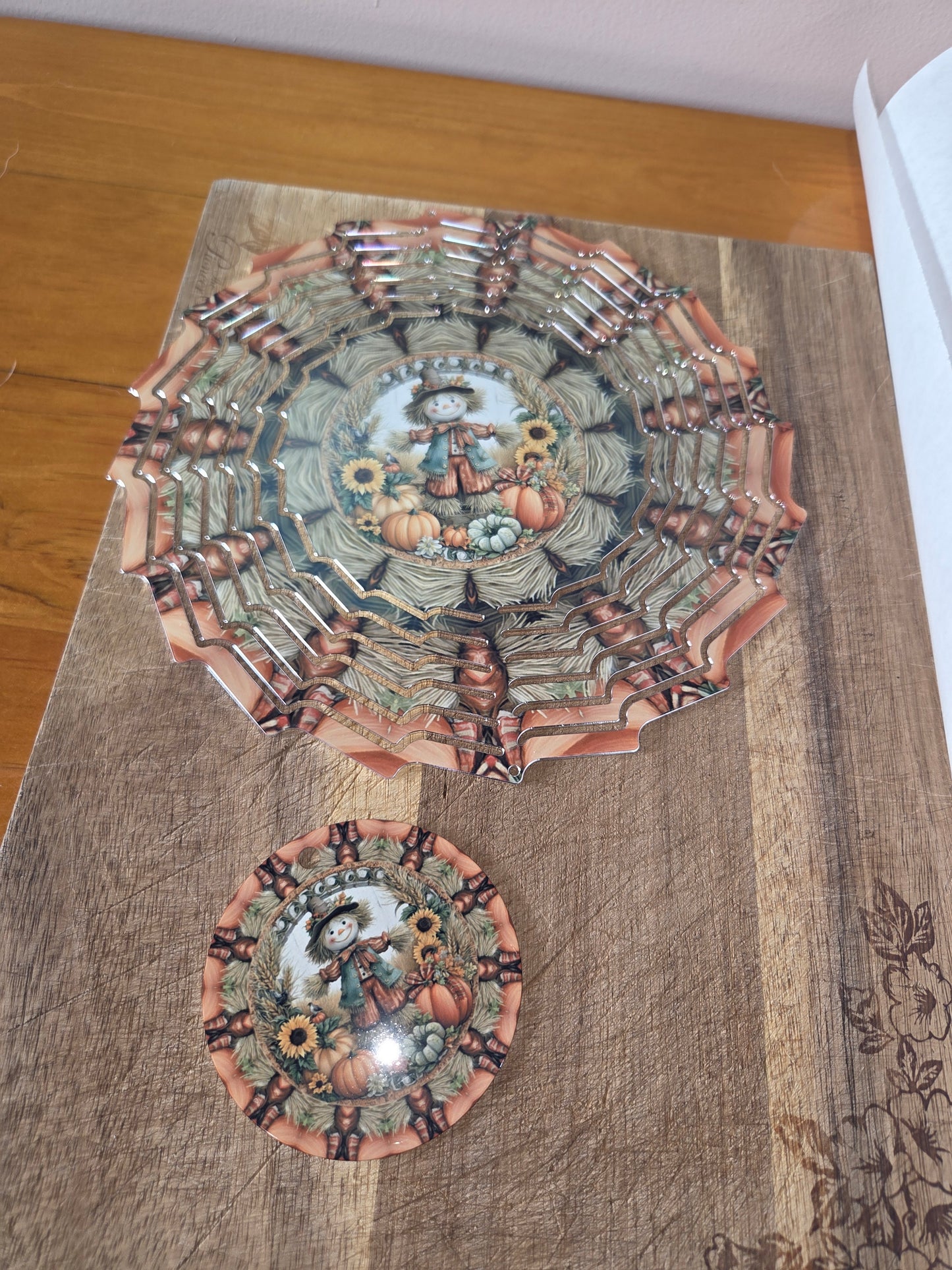 8-inch Wind spinner with hardware-Your design on both sides ~upload your photo