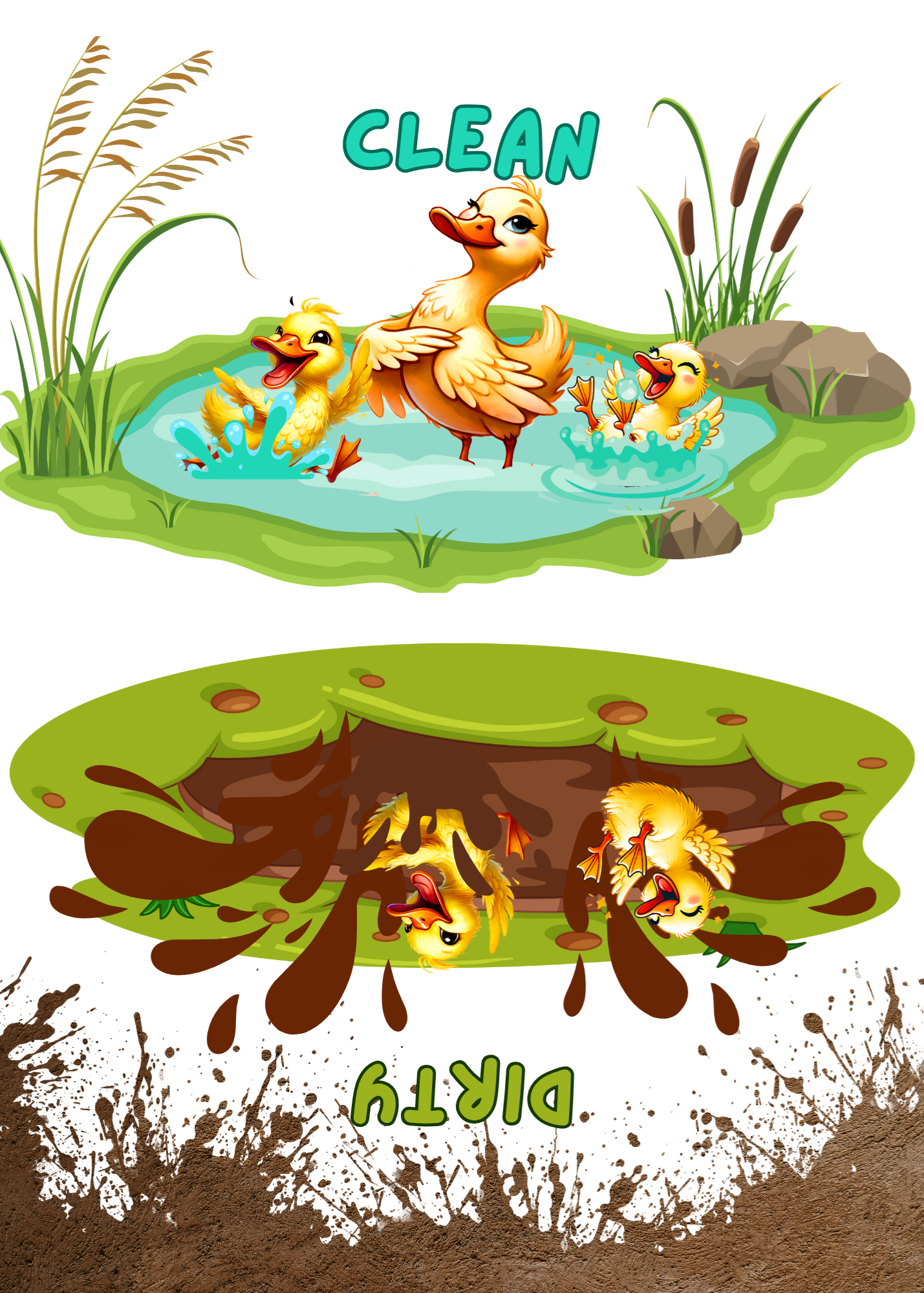 Cute Ducks dishwasher magnet clean/dirty-5" x 7" Custom Designed Dishwasher Magnet – by Black Sheep Personalized Gifts