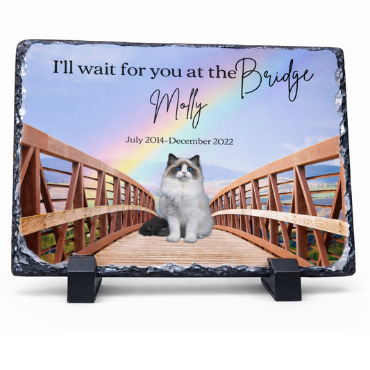 Personalized Rainbow Bridge Pet Memorial Slate – 7" x 5"
