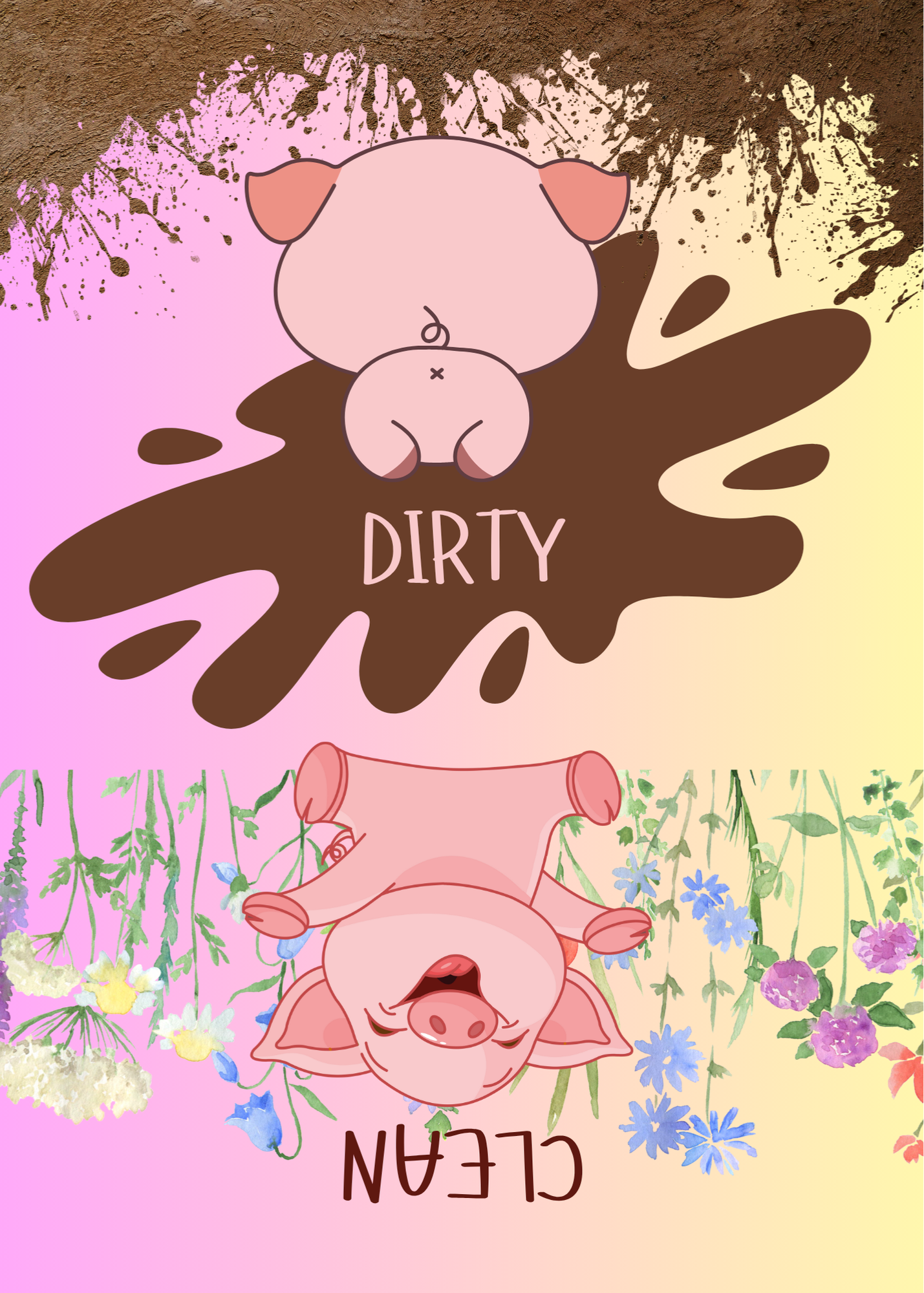 Cute pig dishwasher magnet clean/dirty-5" x 7" Custom Designed Dishwasher Magnet – by Black Sheep Personalized Gifts