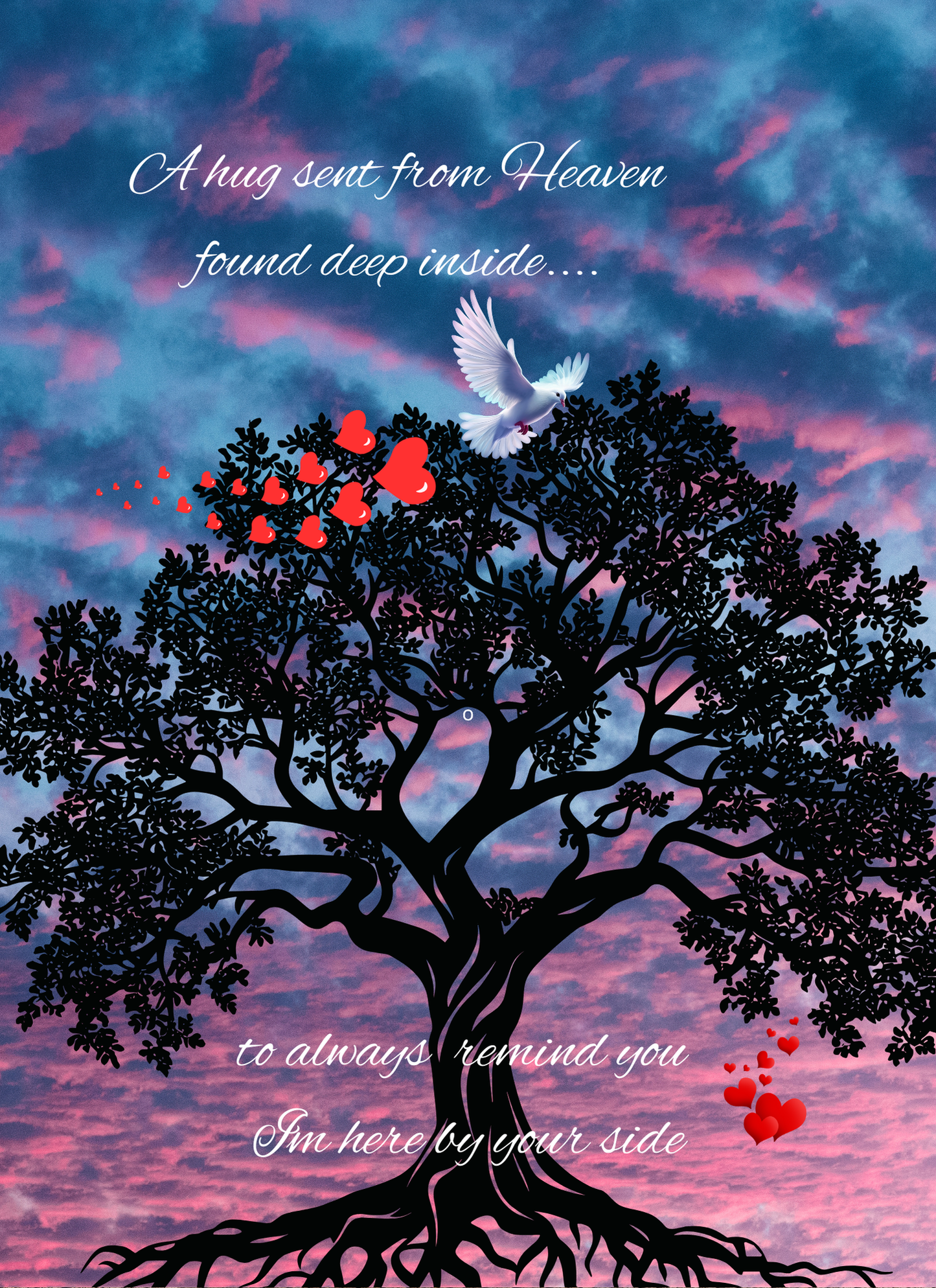 Hug from Heaven-8" x 10" Custom Designed Aluminum Sign – by Black Sheep Personalized Gifts