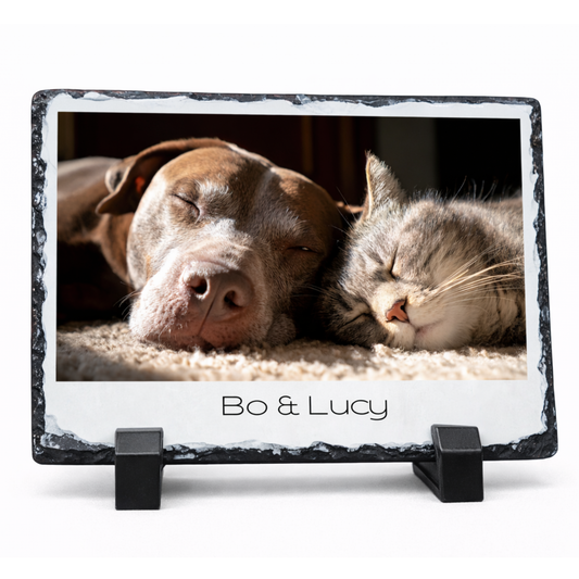 Valentine Gift for Pet Parents | Custom Pet Photo Slate 7x5