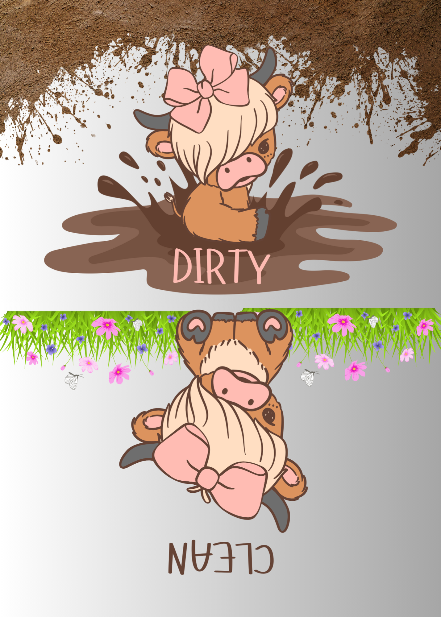 Cute Highland Cow-dishwasher magnet clean/dirty-5" x 7" Custom Designed Dishwasher Magnet – by Black Sheep Personalized Gifts