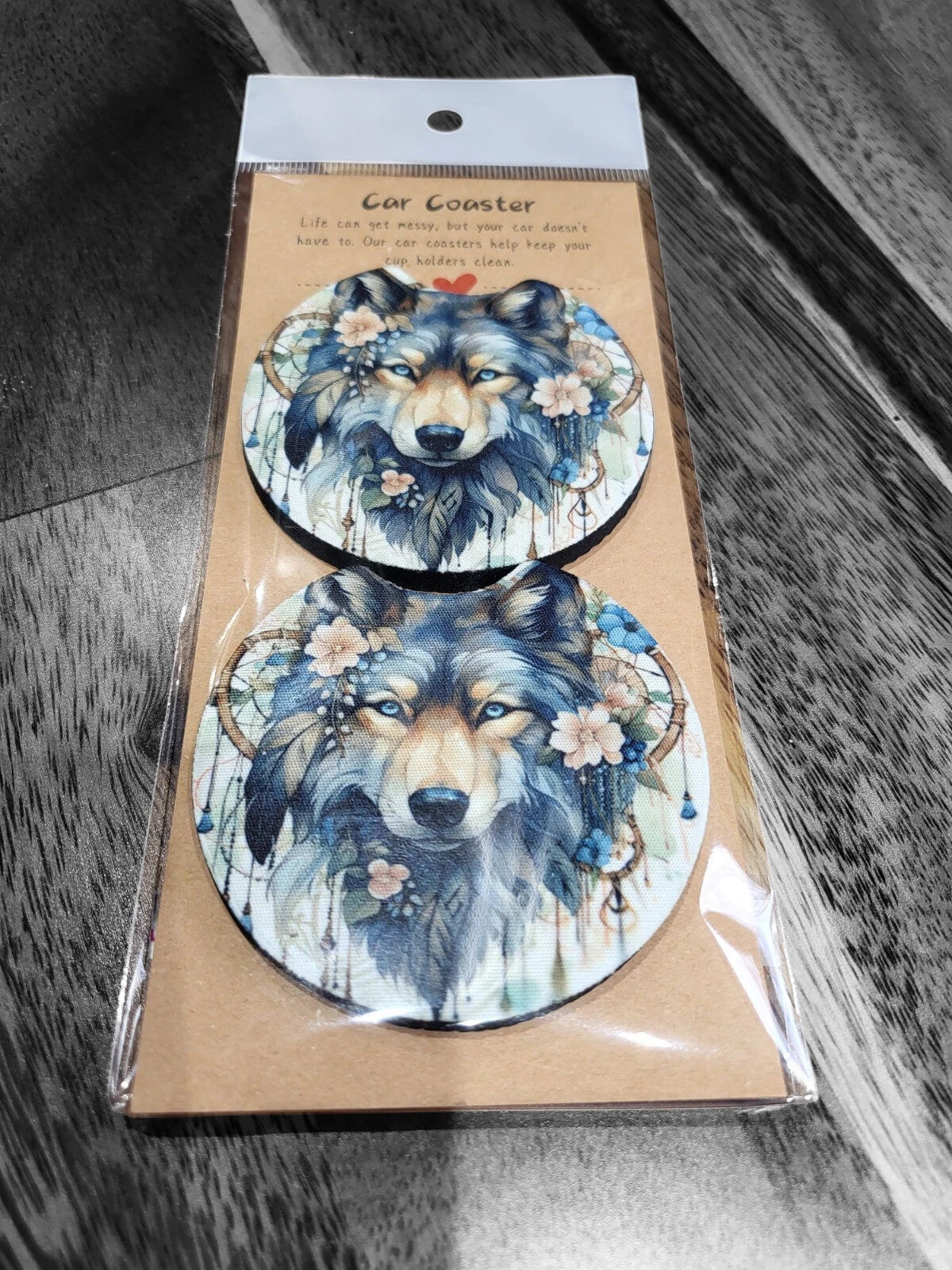 Set Of 2 Custom Made Neoprene Car Coasters
