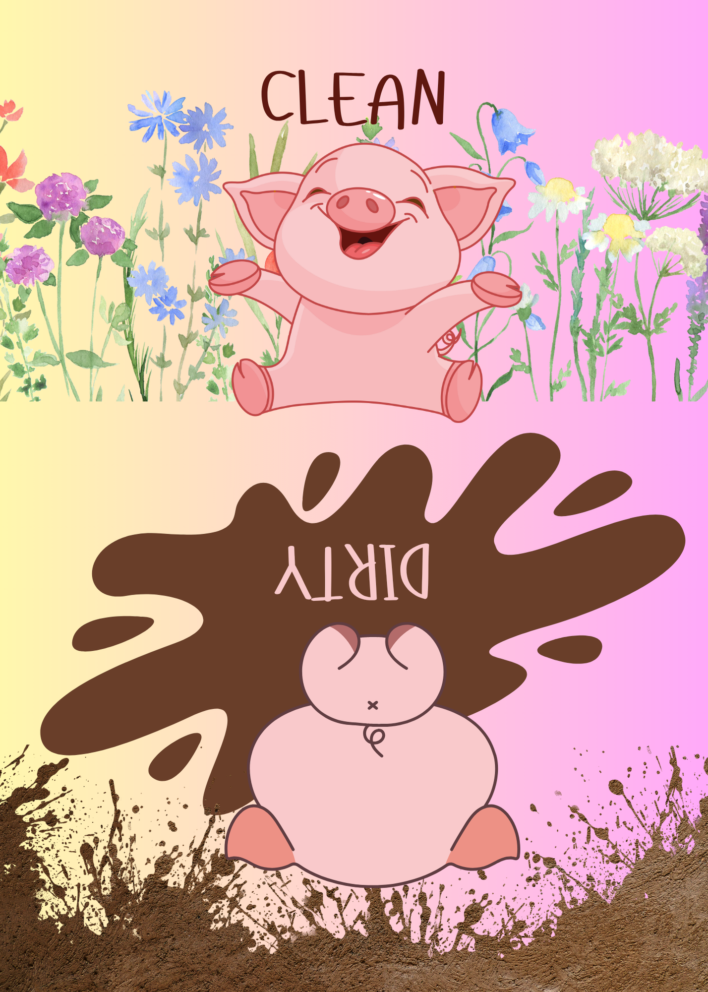 Cute pig dishwasher magnet clean/dirty-5" x 7" Custom Designed Dishwasher Magnet – by Black Sheep Personalized Gifts