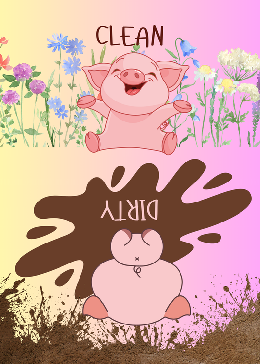 Cute pig dishwasher magnet clean/dirty-5" x 7" Custom Designed Dishwasher Magnet – by Black Sheep Personalized Gifts