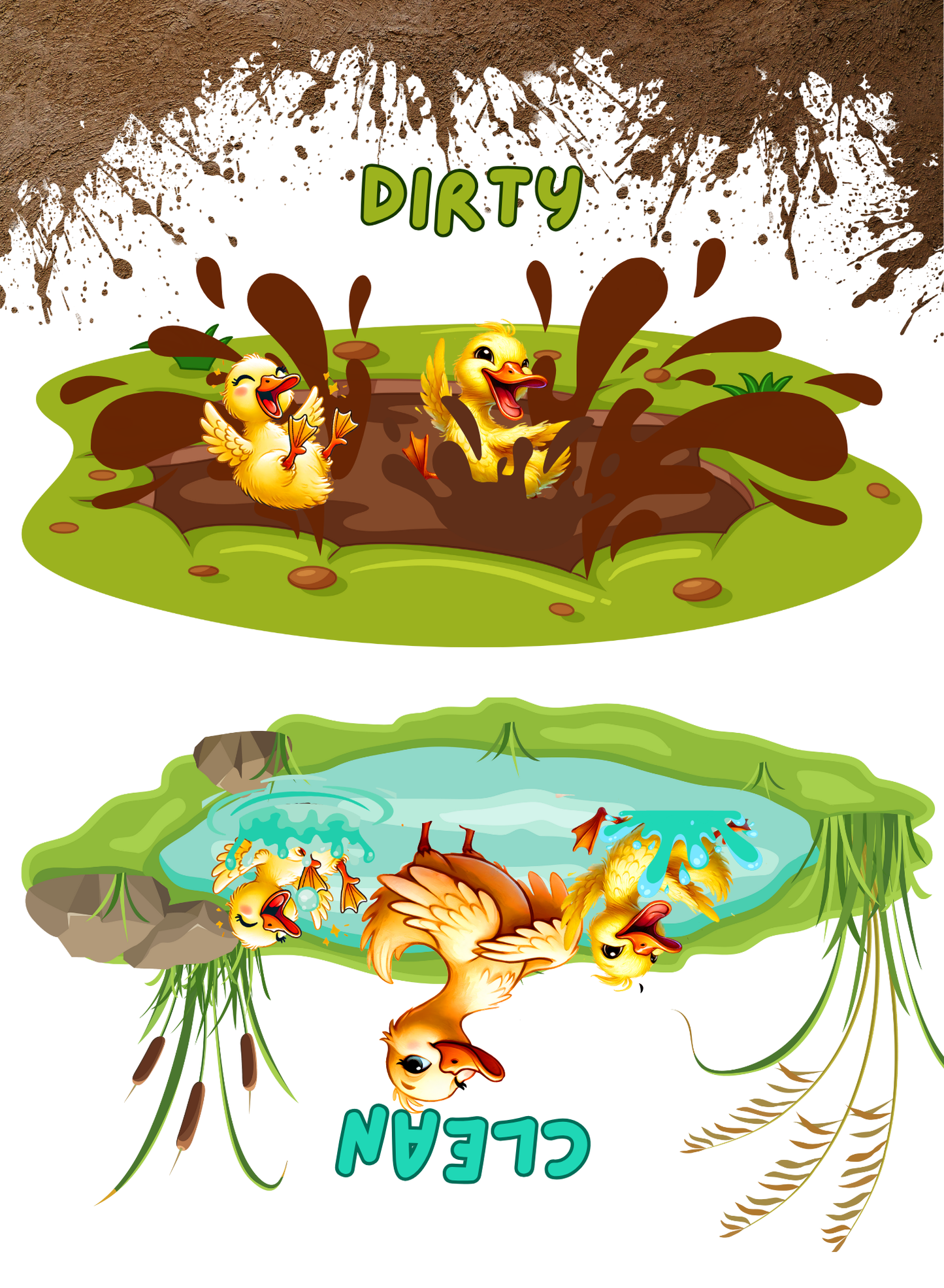 Cute Ducks dishwasher magnet clean/dirty-5" x 7" Custom Designed Dishwasher Magnet – by Black Sheep Personalized Gifts