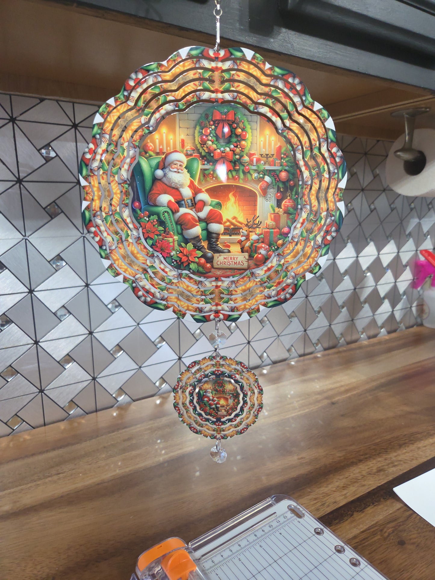 8-inch Wind spinner with hardware-Your design on both sides ~upload your photo